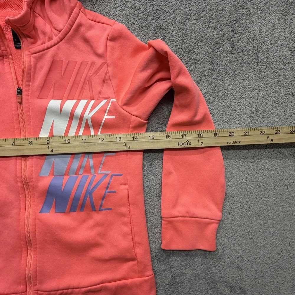 Nike Hoodie Youth Small‎ Pink Dri-FIT Full Zip Fleece Gradient Logo CJ4374-640